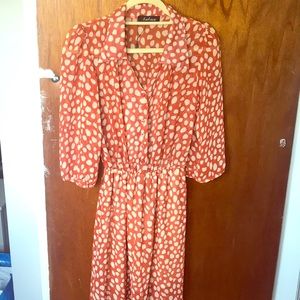 Orange Polka Dot Maxi Dress